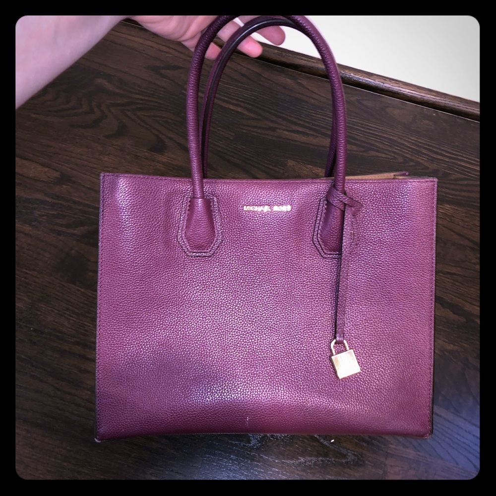 Michael Kors berry/wine colored leather purse